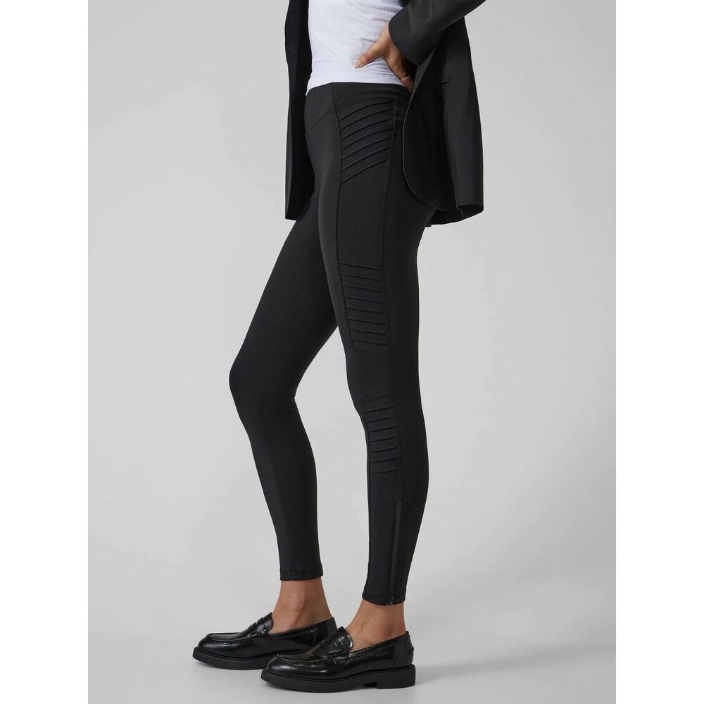 Athleta Black Sculpting Athletic Delancey Moto Tight Leggings‎ Size Medium - Picture 2 of 13